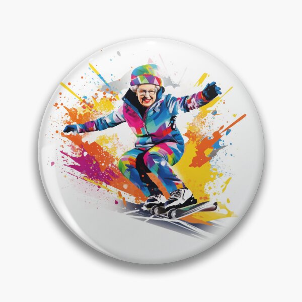 Item preview, Royal Skiing Adventure: Queen Elizabeth II's Pop Art Parody! designed and sold by calharborne.