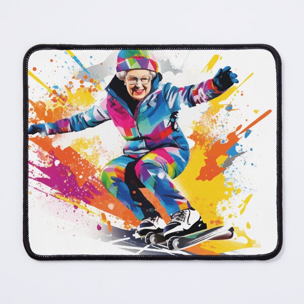 Item preview, Royal Skiing Adventure: Queen Elizabeth II's Pop Art Parody! designed and sold by calharborne.