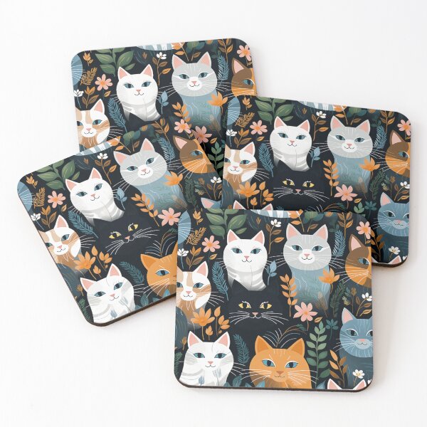 Item preview, Friendly cats pattern  designed and sold by SmileshareShop.
