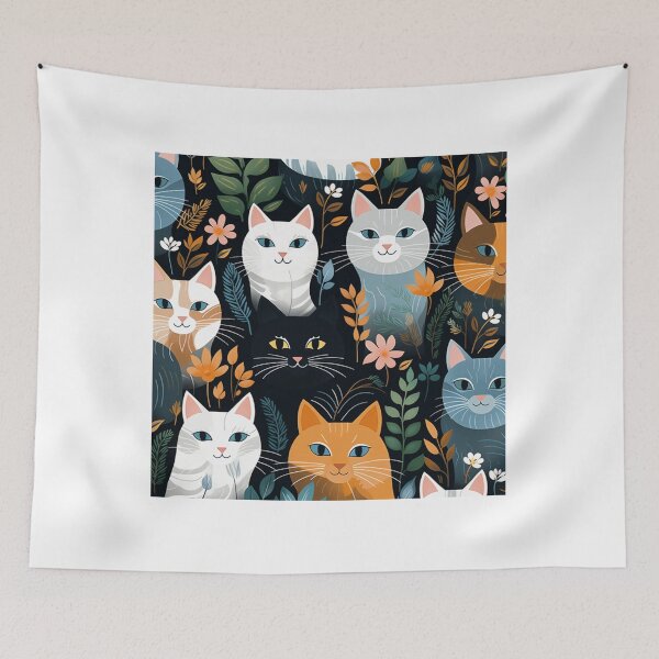 Item preview, Friendly cats pattern  designed and sold by SmileshareShop.