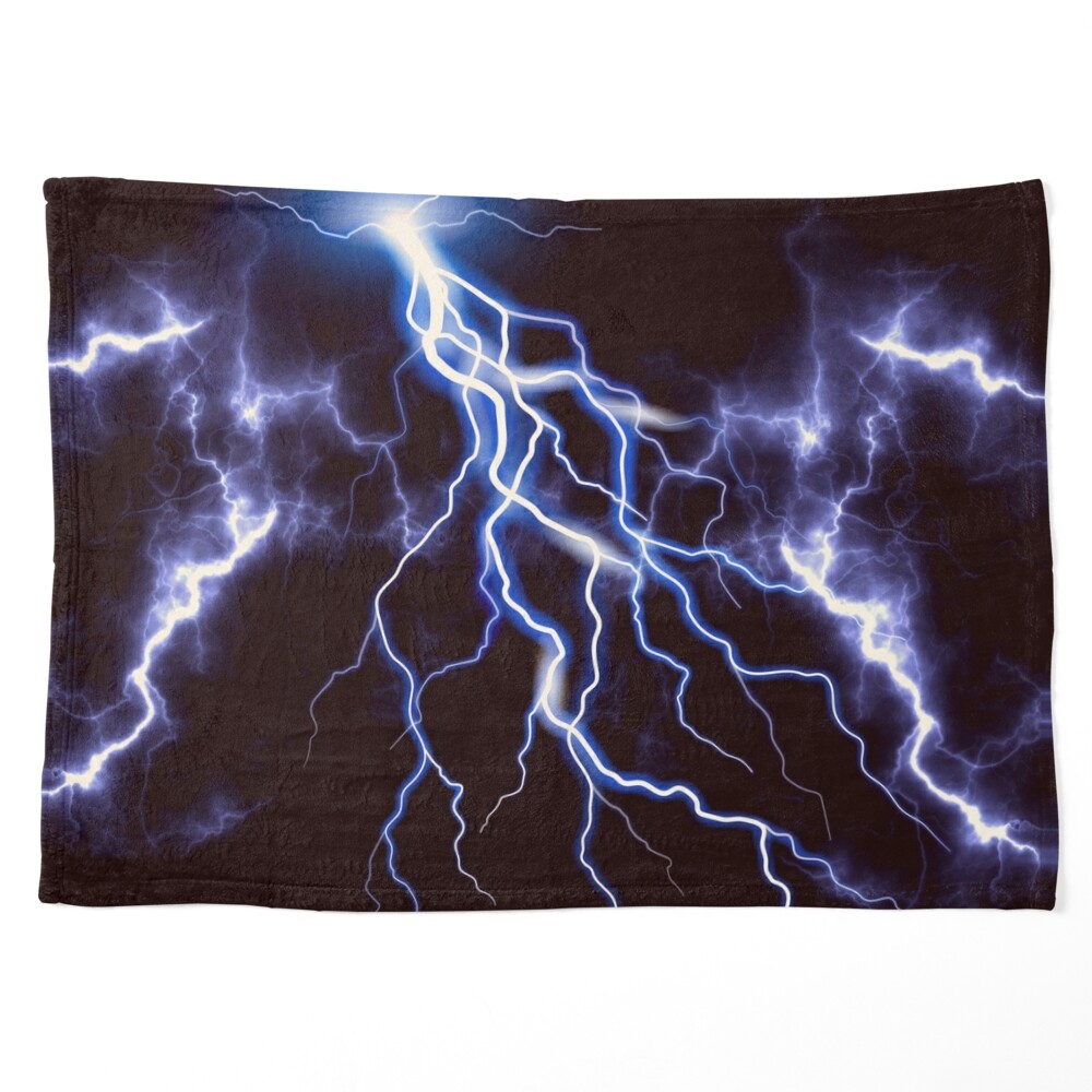 Blue Thunder Storm, Colorful Lightning graphic | iPad Case & Skin
