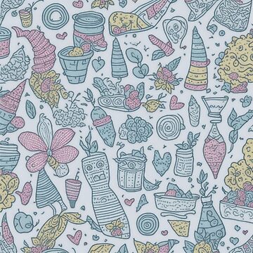 Artwork thumbnail, Random Doodles Pattern Design Print by randomtdesigns