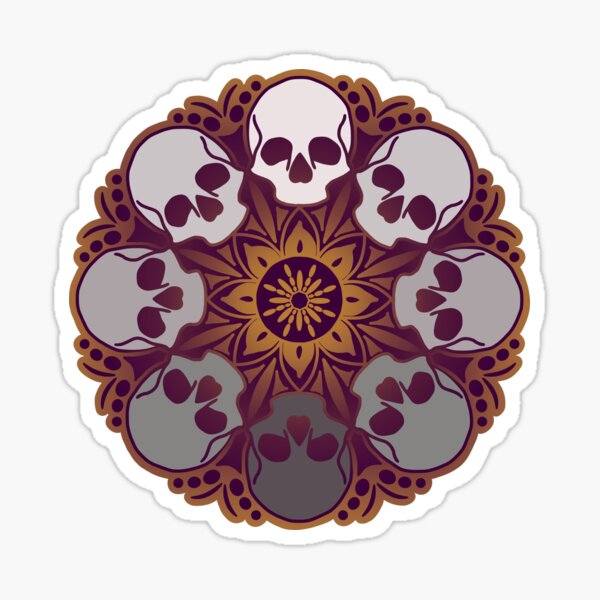 Item preview, Skulls and Flowers Purple and Gold designed and sold by AutumnJude Rowan.