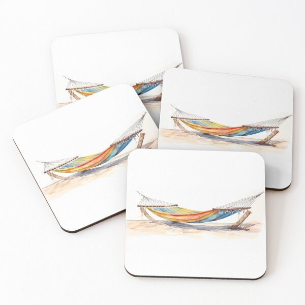 Artikelvorschau, Beach Hammock Watercolor entworfen und verkauft von tropicaltee.