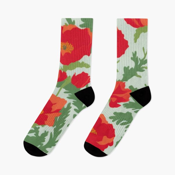 Item preview, Poppy Flower Painting Style Pattern Design Print designed and sold by randomtdesigns.