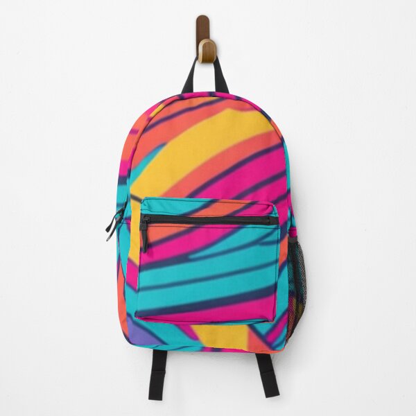 Item preview, Vibrant Colorful Retro Waves Pattern Design Print designed and sold by randomtdesigns.