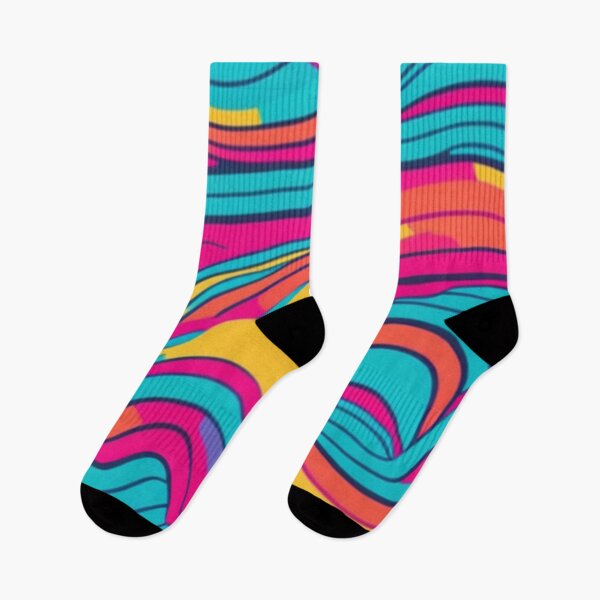 Item preview, Vibrant Colorful Retro Waves Pattern Design Print designed and sold by randomtdesigns.