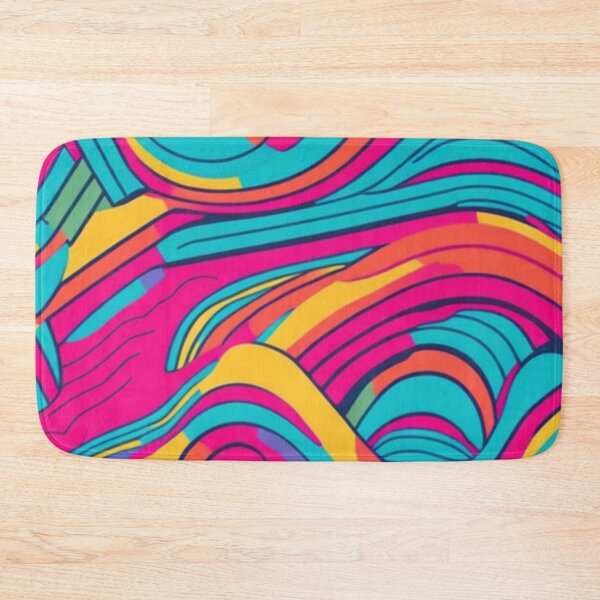 Item preview, Vibrant Colorful Retro Waves Pattern Design Print designed and sold by randomtdesigns.