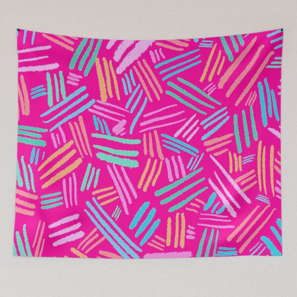 Item preview, Colorful Chalk Lines - Bright Neon Pink designed and sold by Timeknights.