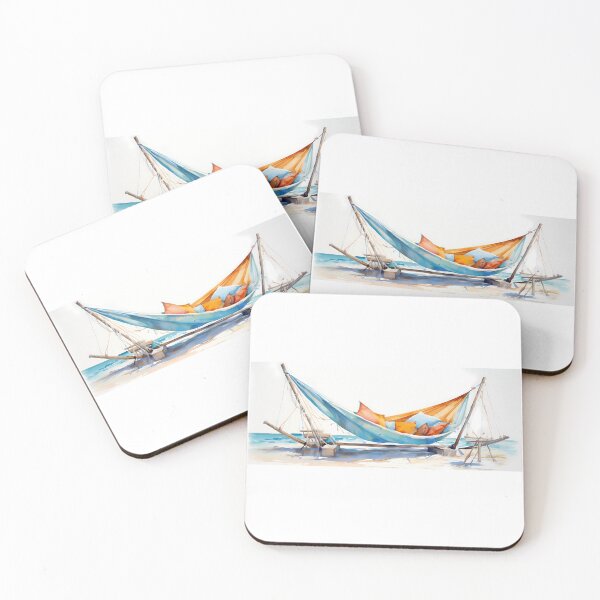 Artikelvorschau, Beach Hammock Watercolor entworfen und verkauft von tropicaltee.