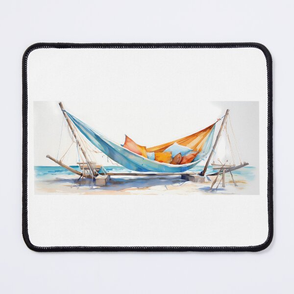 Artikelvorschau, Beach Hammock Watercolor entworfen und verkauft von tropicaltee.