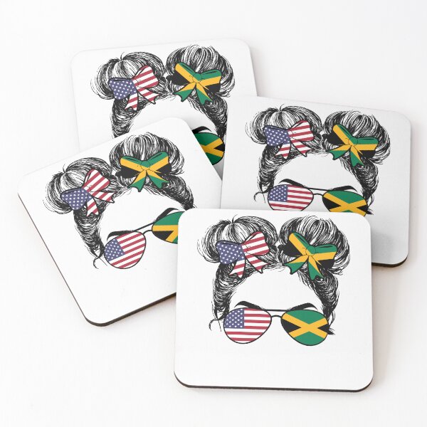 Item preview, Half American Half Jamaican Girl USA Haiti Flag Patriot designed and sold by mainana78.
