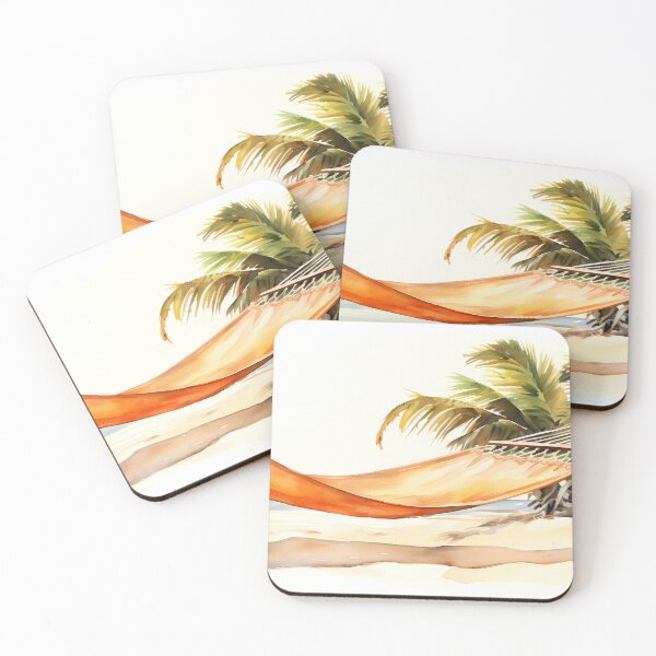 Artikelvorschau, Beach Hammock Watercolor entworfen und verkauft von tropicaltee.