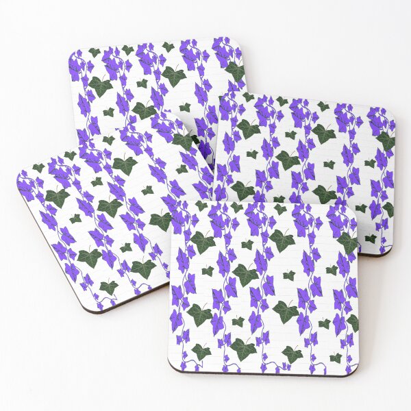 Item preview,  HANGING PURPLE-GREEN IVY VINES PATTERNS WHITE ART STYLE  designed and sold by sharlesart.