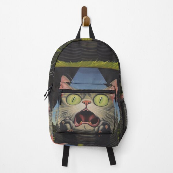 Item preview, Startled Whiskers - Exaggerated Expressions on Striped Canvas designed and sold by vadimcarazan.