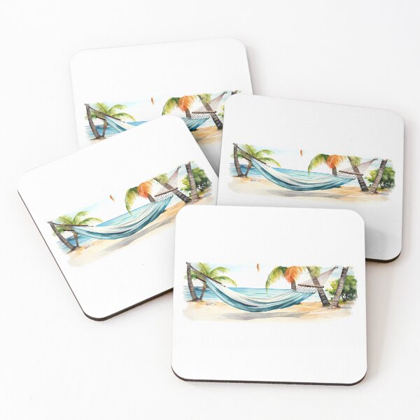 Artikelvorschau, Beach Hammock Watercolor entworfen und verkauft von tropicaltee.