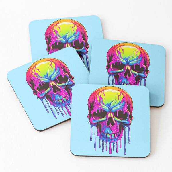 Item preview, Colorful Dripping Skull | Colorful Melting Skull | Graffiti Skull designed and sold by CoolHippoQuotes.