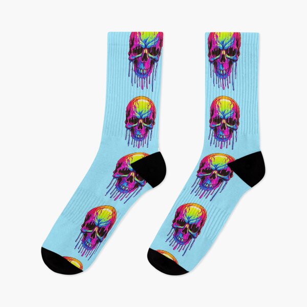 Item preview, Colorful Dripping Skull | Colorful Melting Skull | Graffiti Skull designed and sold by CoolHippoQuotes.