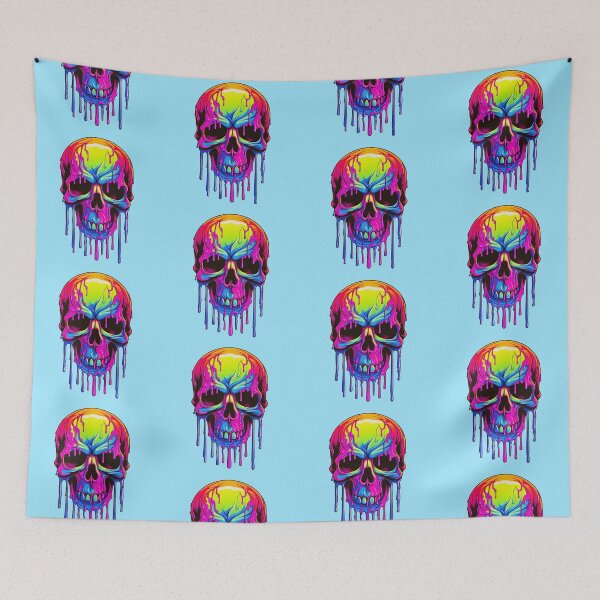 Item preview, Colorful Dripping Skull | Colorful Melting Skull | Graffiti Skull designed and sold by CoolHippoQuotes.