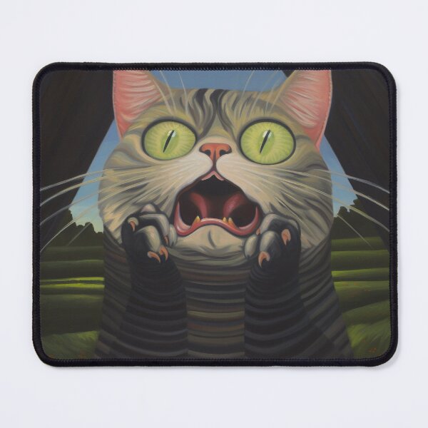 Item preview, Startled Whiskers - Exaggerated Expressions on Striped Canvas designed and sold by vadimcarazan.