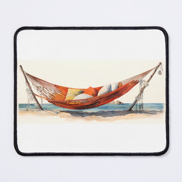 Artikelvorschau, Beach Hammock Watercolor entworfen und verkauft von tropicaltee.