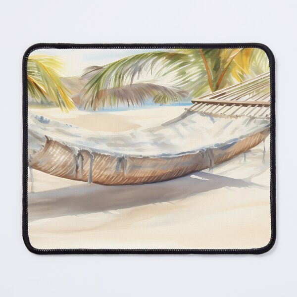 Artikelvorschau, Beach Hammock Watercolor entworfen und verkauft von tropicaltee.
