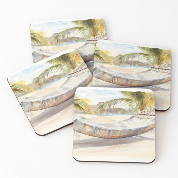 Artikelvorschau, Beach Hammock Watercolor entworfen und verkauft von tropicaltee.