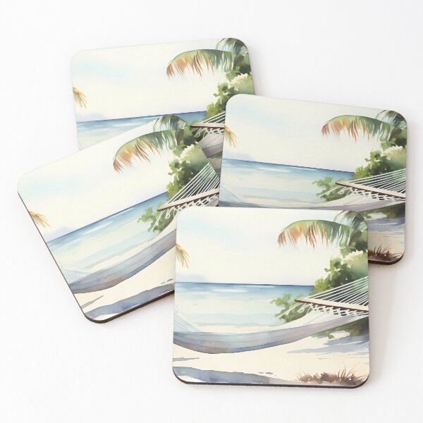 Artikelvorschau, Beach Hammock Watercolor entworfen und verkauft von tropicaltee.