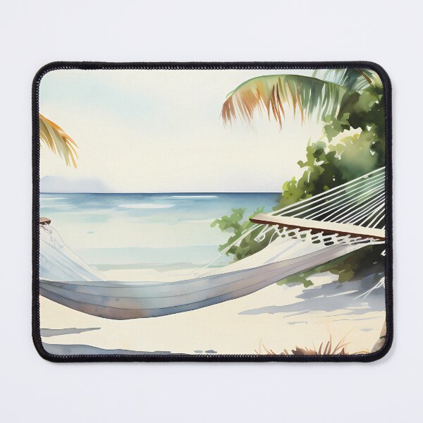 Artikelvorschau, Beach Hammock Watercolor entworfen und verkauft von tropicaltee.