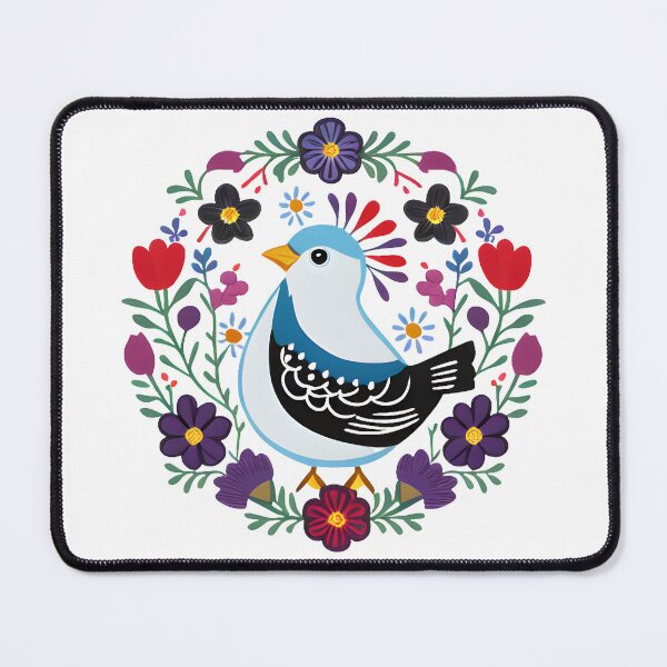 Item preview, Beautiful Bird Among Flowers designed and sold by hyggefolkart.