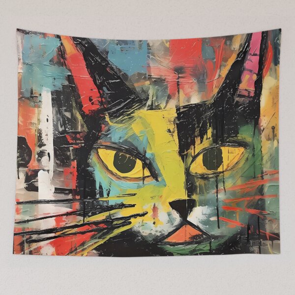 Item preview, Over the top Acrylic Cat Art designed and sold by GiveMeMood.