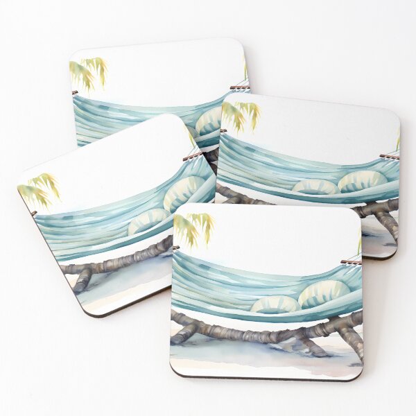 Artikelvorschau, Beach Hammock Watercolor entworfen und verkauft von tropicaltee.