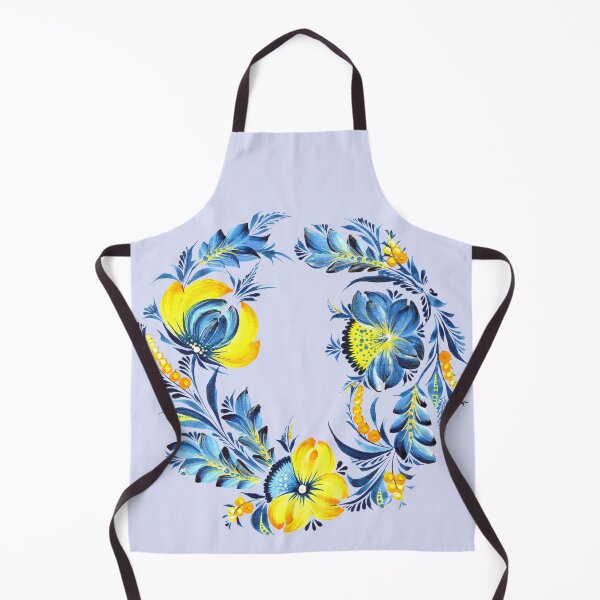 Item preview, Ukrainian art, Petrykivka, Ukrainian flowers, yellow blue flowers, floral print for printing designed and sold by Sunflower-7.