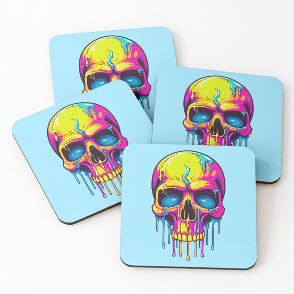 Item preview, Colorful Dripping Skull | Colorful Melting Skull | Graffiti Skull designed and sold by CoolHippoQuotes.