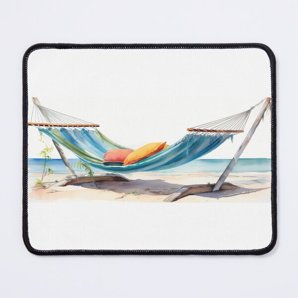 Artikelvorschau, Beach Hammock Watercolor entworfen und verkauft von tropicaltee.