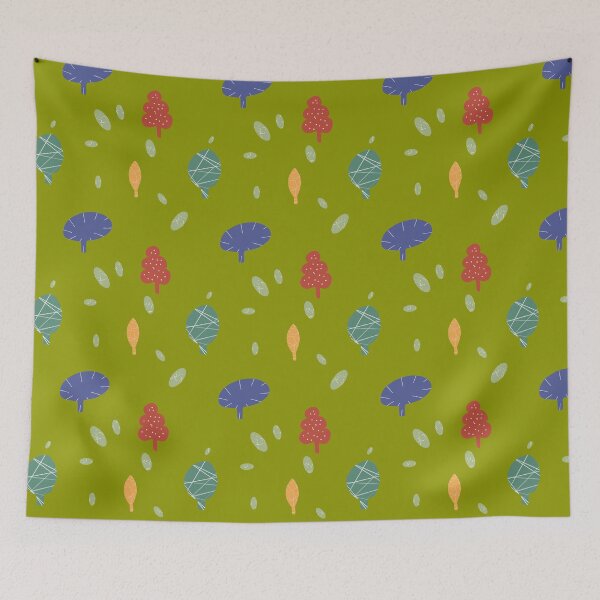 Item preview, Tree colorful textured abstract green cute pattern designed and sold by Yana Mustafina | Boho Soulful Designs.