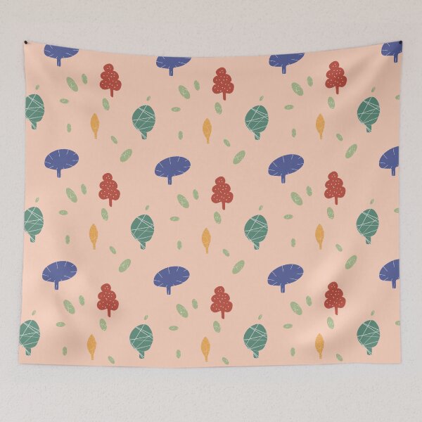 Item preview, Tree colorful textured abstract pink cute pattern designed and sold by Yana Mustafina | Boho Soulful Designs.