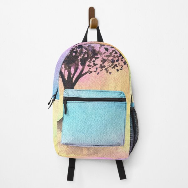 Item preview, Rainbow sky with birds flying from a tree watercolor painting designed and sold by AnissaF.