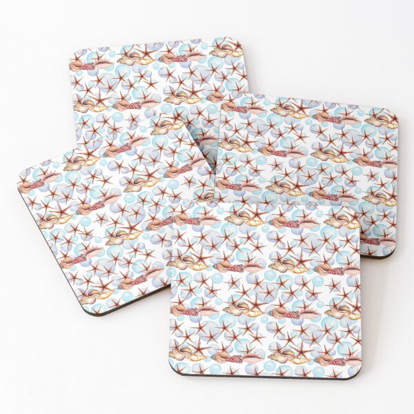 Item preview, Starfish and seashells design, Watercolor ocean life pattern designed and sold by InaDim.