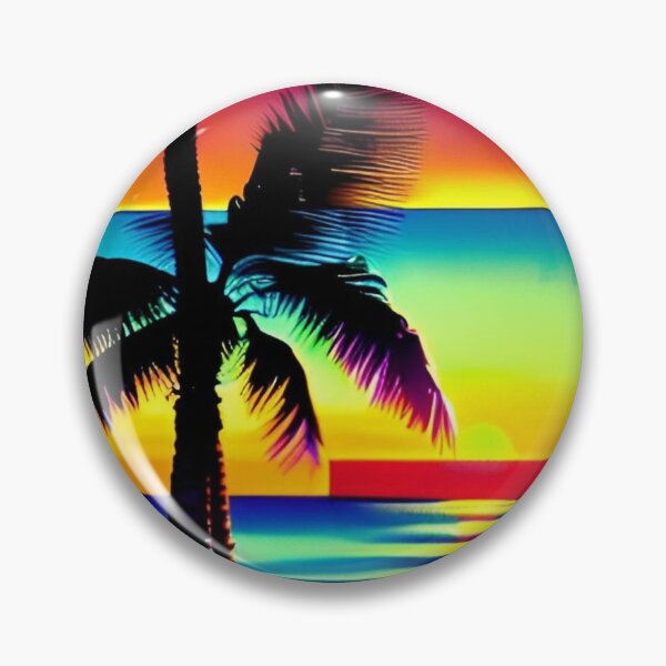 Item preview, 80s Neon Abstract Beach Serenity 42 designed and sold by Benito Del Ray.