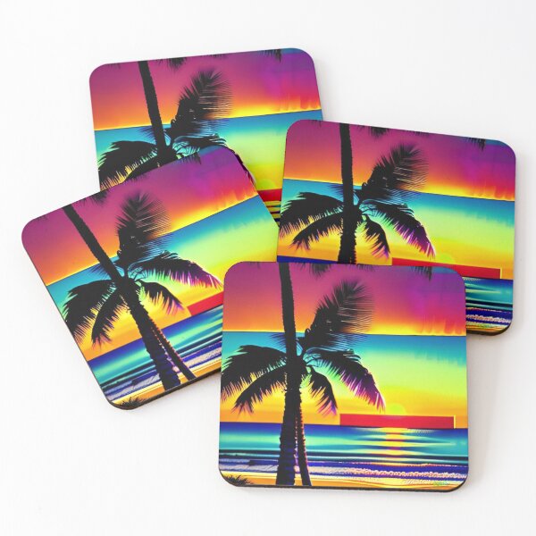 Item preview, 80s Neon Abstract Beach Serenity 42 designed and sold by Benito Del Ray.