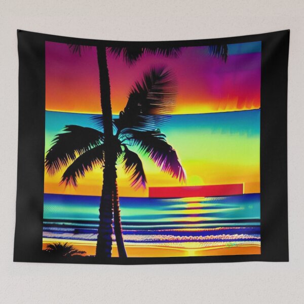 Item preview, 80s Neon Abstract Beach Serenity 42 designed and sold by Benito Del Ray.