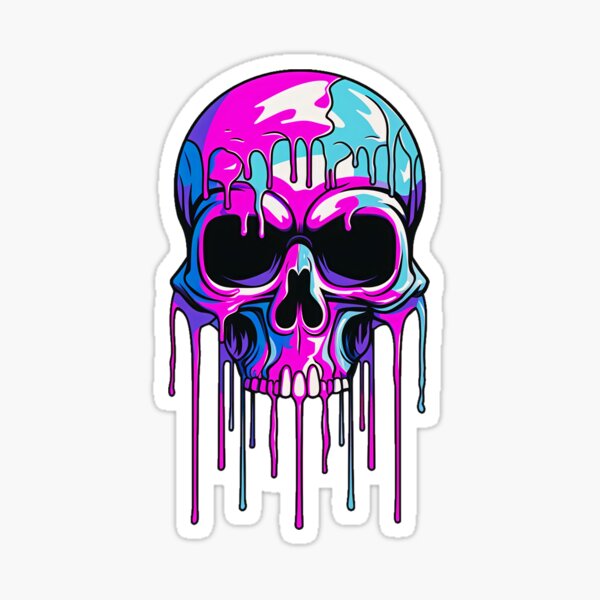 Dripping Skull Stack Journaling Deco Stickers and Die Cut Sticker