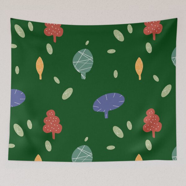 Item preview, Tree colorful textured abstract deep green pattern designed and sold by Yana Mustafina | Boho Soulful Designs.