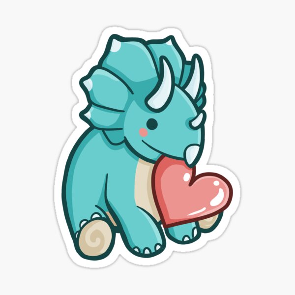 Item preview, Cute Triceratops with heart, Dino, Dinosaur designed and sold by hugadino.