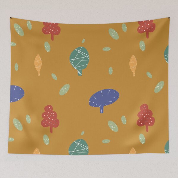 Item preview, Tree colorful textured abstract fun yellow pattern designed and sold by Yana Mustafina | Boho Soulful Designs.