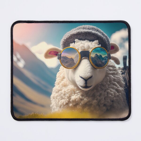 Item preview, Portrait of a sheep on vacation in the mountains designed and sold by Maelgoa.