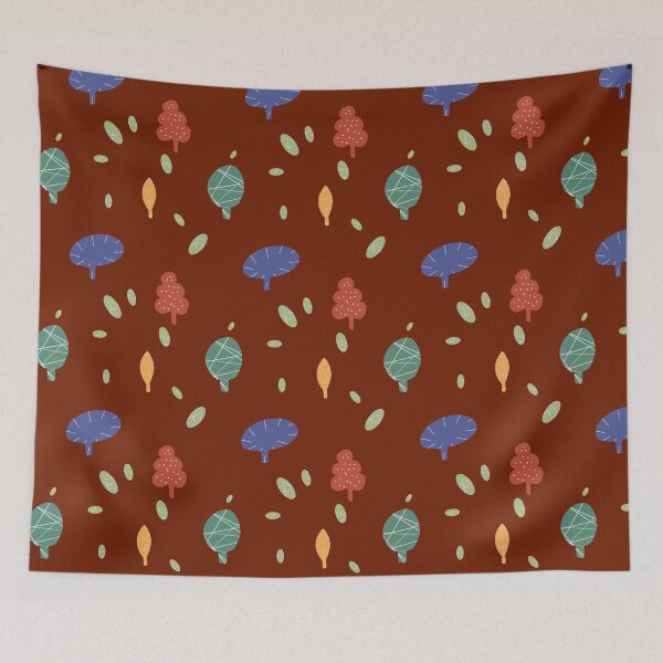 Item preview, Tree colorful textured abstract funny red pattern designed and sold by Yana Mustafina | Boho Soulful Designs.