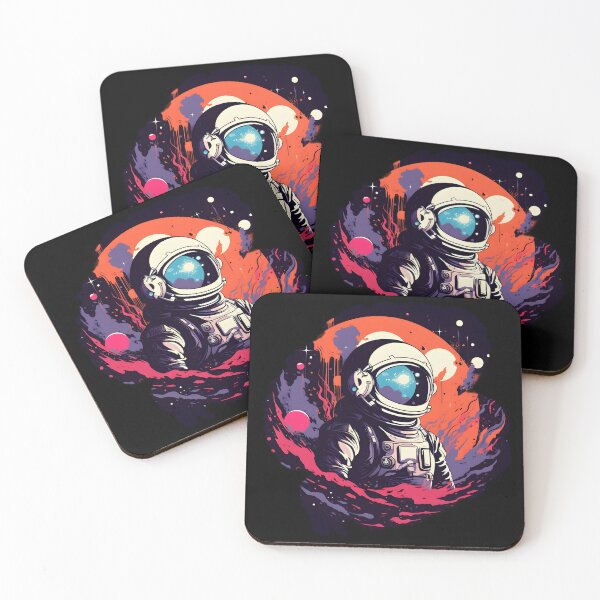 Item preview, Celestial Odyssey: Abstract Astronaut in Neon Expanse designed and sold by BNCH44.