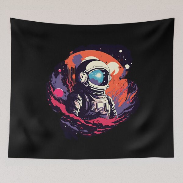 Item preview, Celestial Odyssey: Abstract Astronaut in Neon Expanse designed and sold by BNCH44.